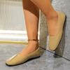Elegant 2026 New Summer French Square Toe Cute Casual Flats Female Retro Shoe Low Heeled Soft Soled Flat Shoes
