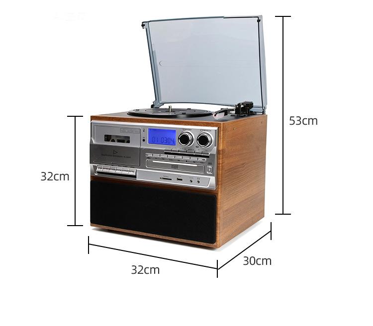 Cross Classic Multifunction Retro Record Player with HIFI Harman Sound, CD, Cassette, and Bluetooth Speaker