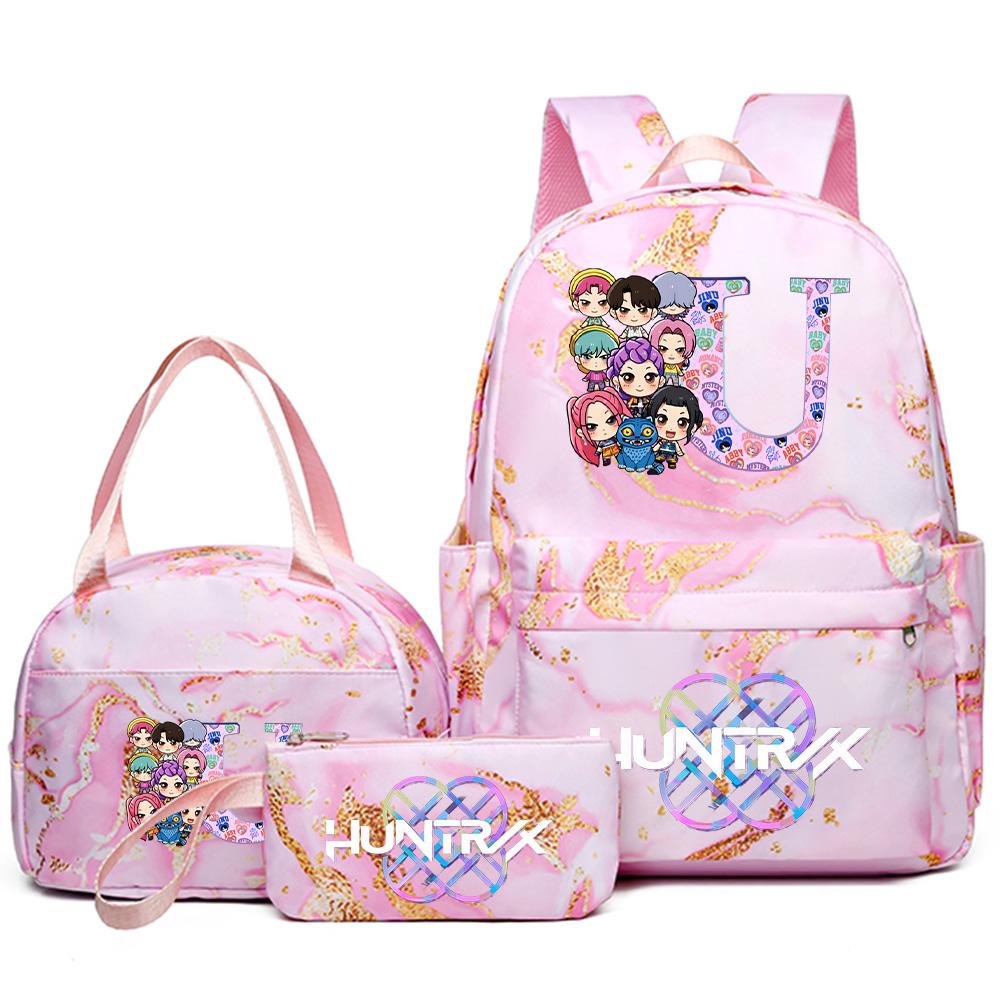 

Набор из 3 предметов Рюкзак с принтом K-pop с 26 английскими буквами, Сумка, Пенал для подростка, Студента, Девочки, Мальчика, Ранец, Школьная сумка, Женская дорожная сумка большой вместимости