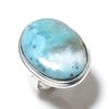 Caribbean Larimar Gemstone 925 Sterling Silver Gift Jewelry Ring Size 7