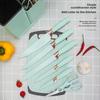 19-Piece Silicone Kitchen Knife Set with Holder: Chef Knife, Cooking Spoon, Shovel, and Household Cutlery.