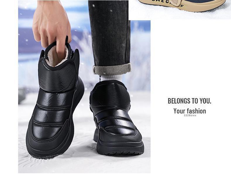 Pánské zimní sametové vysoké nepromokavé protiskluzové sněhule