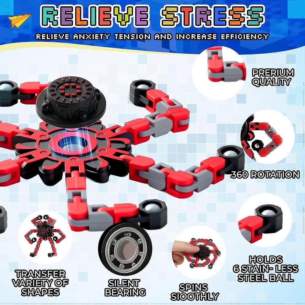 24PCS Transformable Fidget Spinners,Easter Basket Stuffers for Boys,Easter Fidget Party Favors,Easter Egg fillers Sensory Bulk Robot Fidget Stress Rel