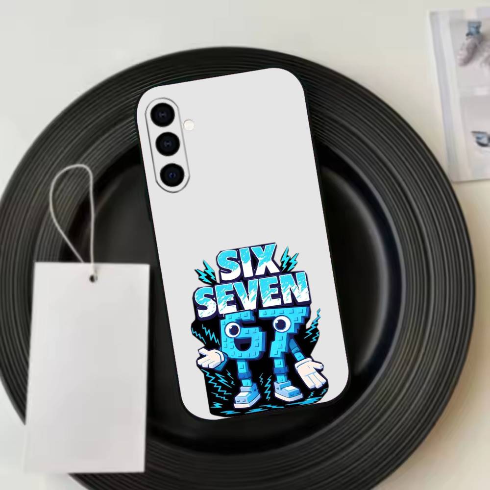 67 Six Seven-n Phone Case Black Silicone Soft For Samsung Galaxy A73,A72,A71,A70,A53,A52,A51