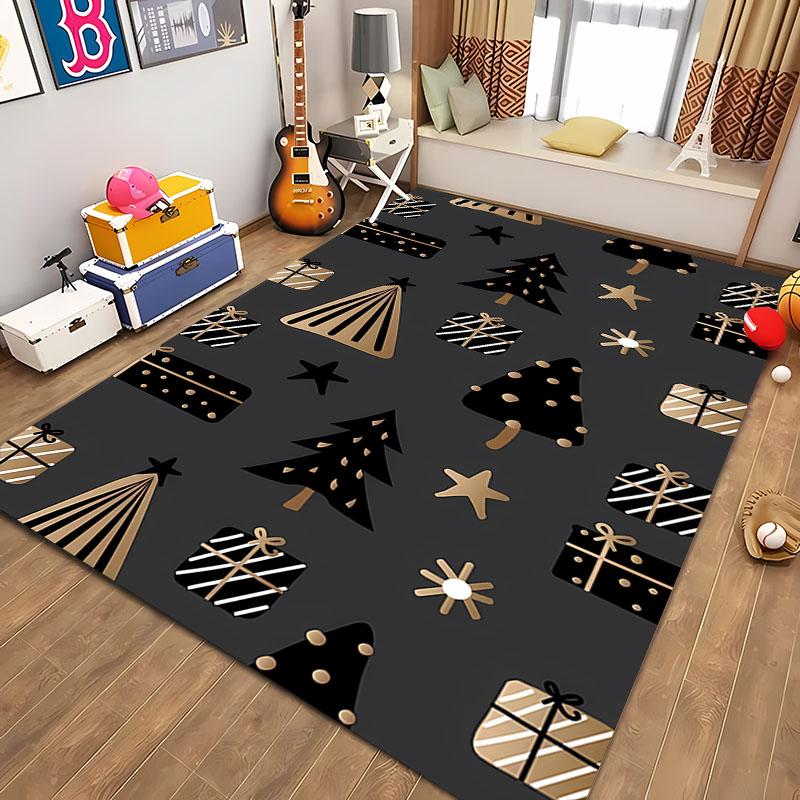 3D Christmas Cartoon Carpet, Living Room Bedroom Home Decor Carpet Garden Lawn Carpet Kitchen Kids Bedroom Mat Christmas Present