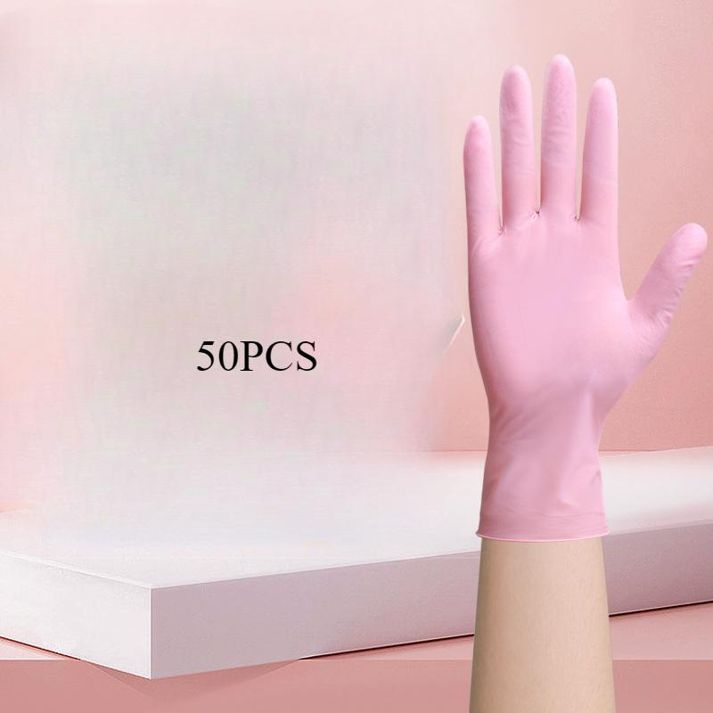 

50 шт. нитриловые перчатки для мытья посуды бытовые чистящие кухонные прочные одноразовые нитриловые бытовые водонепроницаемые для женщин на работу M