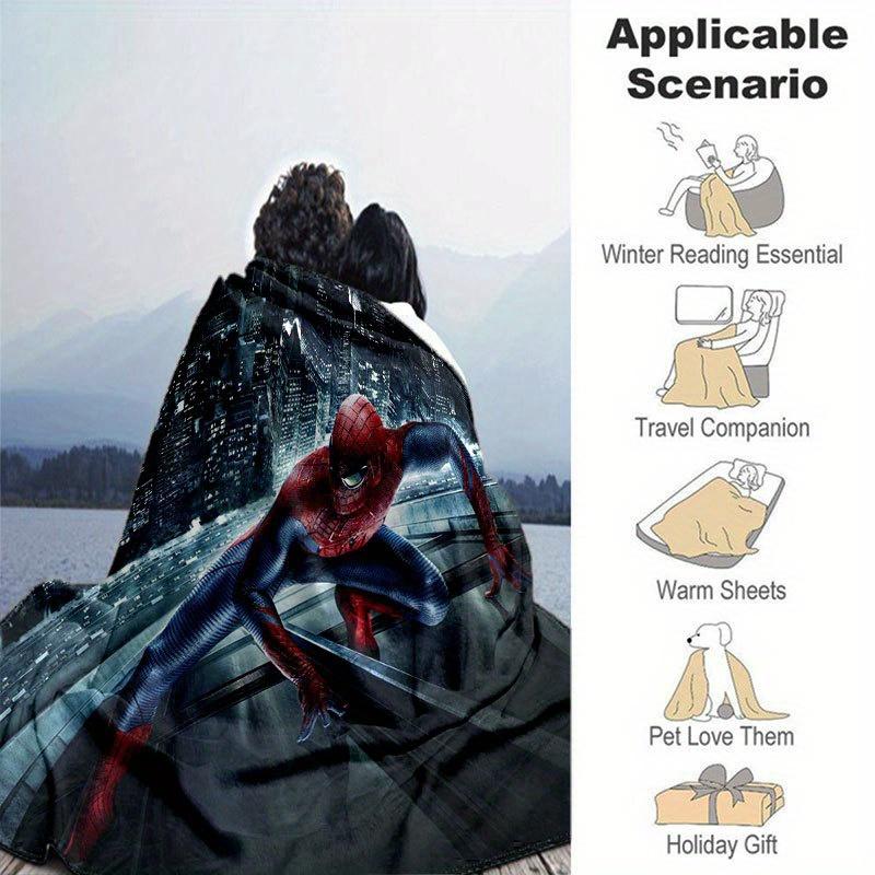 Spider-man Cute Printed Blanket Rectangular Soft Comfortable Modern Style Polyester