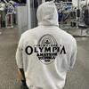 Men's Gyms Cotton Hoodies Casual Bodybuilding Loose Sports Sweatshirt Pullover Sportswear Workout Hooded Casual Fitness Clothing