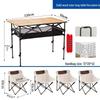 YIXI Adjustable Outdoor Folding Table and 4 Chair Set
