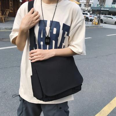 Collage Student School Bags Women&Men Unisex Crossbody Bags Multipockets Messenger Bag Simple Nylon Shoulder Bag Bolso De Mujer