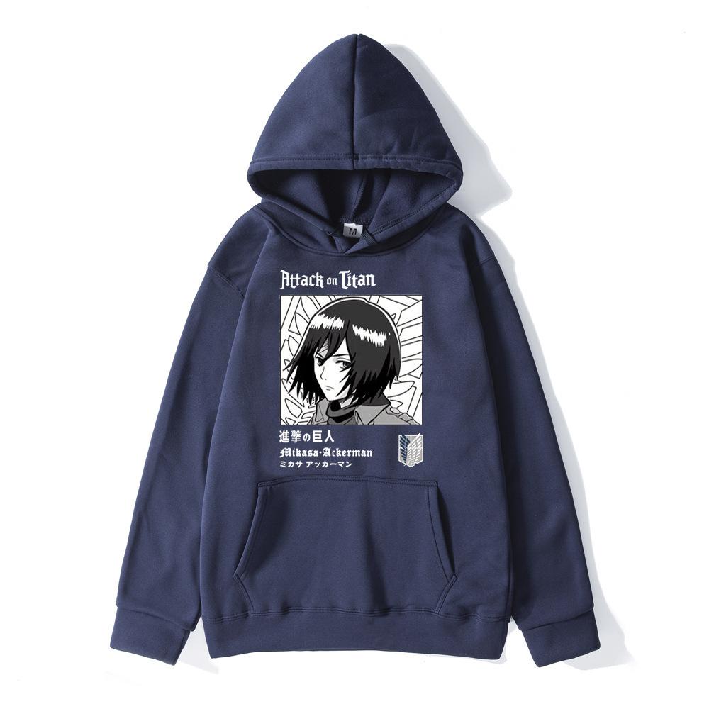 Anime Hoodies Attack On Giant Casual Top Cartoon Animation Plus Velvet Men Women Sweaters Attack Giant Hooded Jacket Sweater