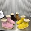 Women's Lightweight Comfortable Thick Sole Coldproof Warm Padded Snow Boots Non-slip Wear-resistant Casual Outdoor Sports Candy Color Cotton Boots