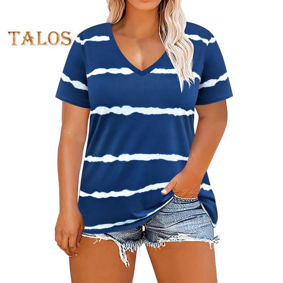 

Женская повседневная рубашка с коротким рукавом и V-образным вырезом, свободный летний блузка, базовый пуловер для работы, вечеринки, отпуска, офиса, дома S синий