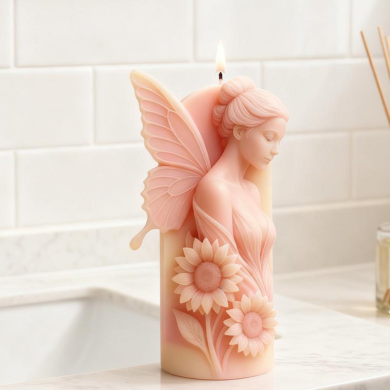 Silicone Mold For Fairy-Style Sunflower Scented Candle DIY Crafting Handmade Fairy-Shaped Drip Resin Mold