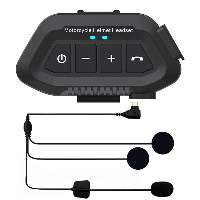 Waterproof LX2 Bluetooth 5.3 Helmet Headset for Cross-Border Riders