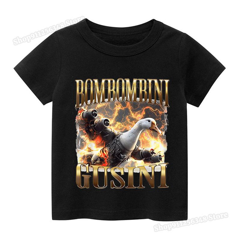 Italian Brainrot Cotton T-shirt Kids Clothes Boys Girls Funny Tops Tung Tung Sahur Ballerina Cappuccino Print Tees Streetwear