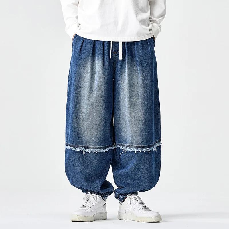 Autumn Winter Men's Vintage Casual Jeans Loose Denim Harem Pants Men Cotton American Retro Cargo Jeans Streetwear Denim Trousers