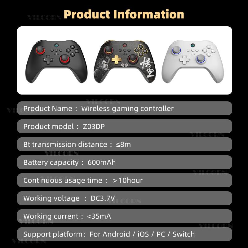 Wireless Mobile Gaming Controller for Android iOS Hall Joystick Turbo Macro M1 M2 Gamepad For PC Switch With Thumbstick Caps