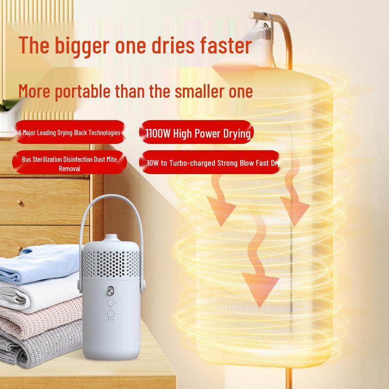 2-in-1 Portable Clothes and Hair Dryer: Compact, High-Speed, Blanket Warmer, Shoe Dryer - Ideal for Home and Dorm. 2-in-1 Dryer слоновая кость/белый
