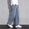 Hong Kong Style Retro Jeans Men Summer Loose Straight Wide-leg Pants Men Teen Handsome Casual Trousers