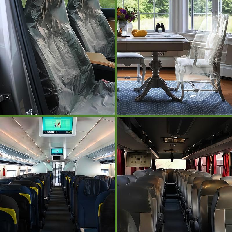 Seat Covers, Car Disposable Universal Plastic Seat Covers for Airplane Seats, Salon Chairs, Restaurant Seats, Bus Seats