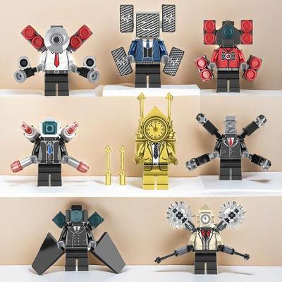 8 Complete Sets of Toilet Man VS Monitoring Man Building Blocks Boy Toys