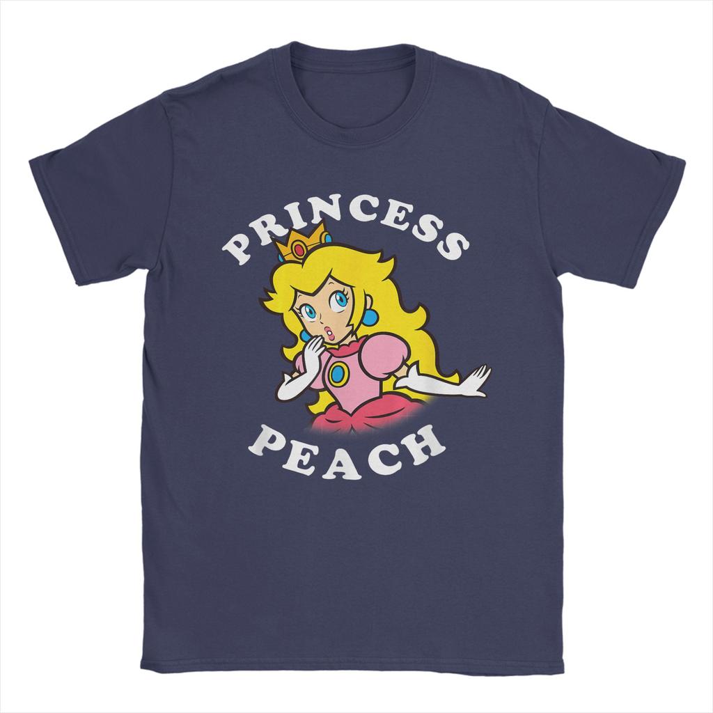 Unisexs Super Marios Princess Peach Big Character Portrait T Shirt Pure Cotton Clothes Short Sleeve O Neck Tees 6XL TShirts