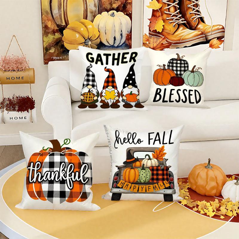 Thanksgiving Digital Letter Printed Harvest Festival Atmosphere Pillow Decoration Living Room Home Pillow Cushion Cover