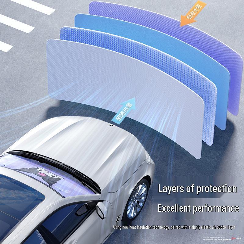 Kuromi Car Sun Shade: Windshield Sun Visor & Heat Insulation Curtain
