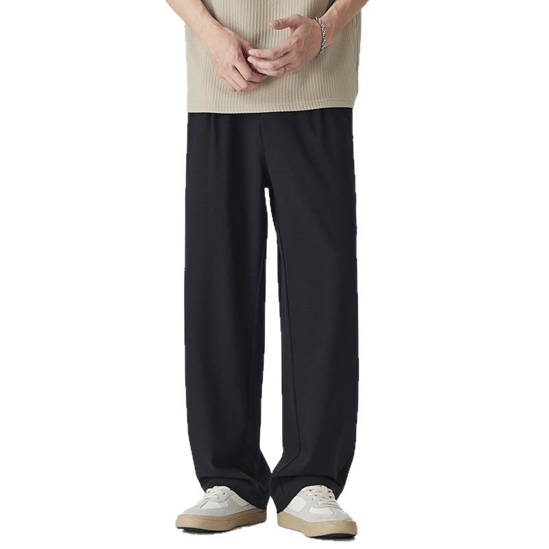 High-end casual pants men's spring and summer new old money style business pants loose straight wide-leg trousers men