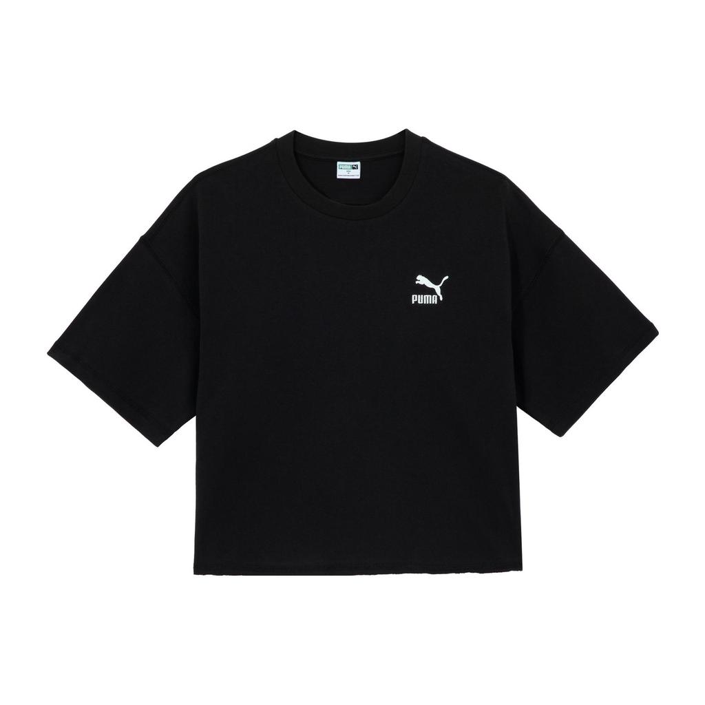 New PUMA Drop Shoulder Sleeve T Shirt Women's Black 622963-01