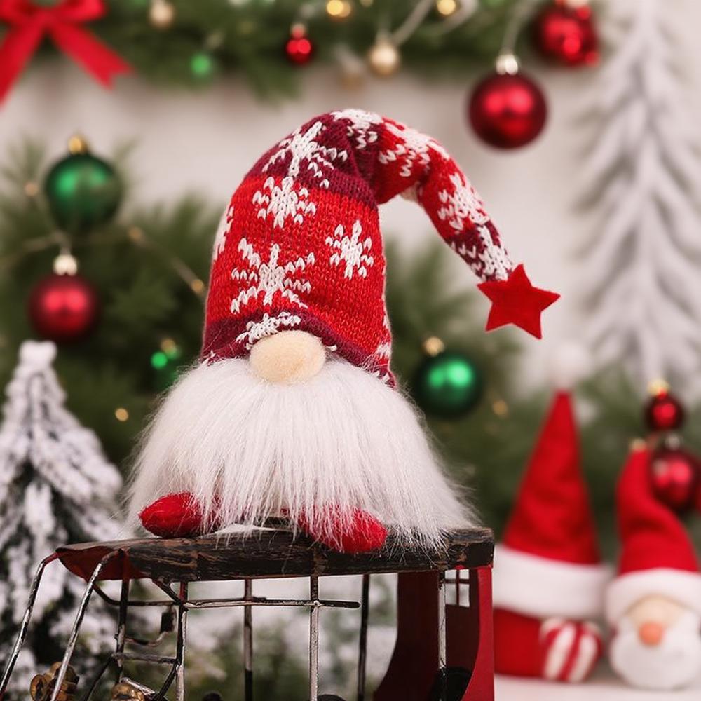 Kerst Gezichtloze Pop Kabouter Ornamenten LED Licht Pluche Breiwerk Boomhanger Kerstversieringen voor Thuis Kinder Cadeau