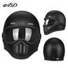 Vintage-Style Full Face Motorcycle Helmet Carbon Fiber Fiberglass Retro Cruiser Men Women Universal Fit