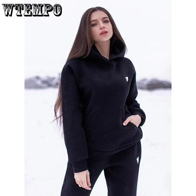Frauen Trainingsanzug Casual Druck Langarm Hoodie Sport Anzüge Herbst Weibliche Sweatshirts Jooger Hosen Warme Zwei Stück Set