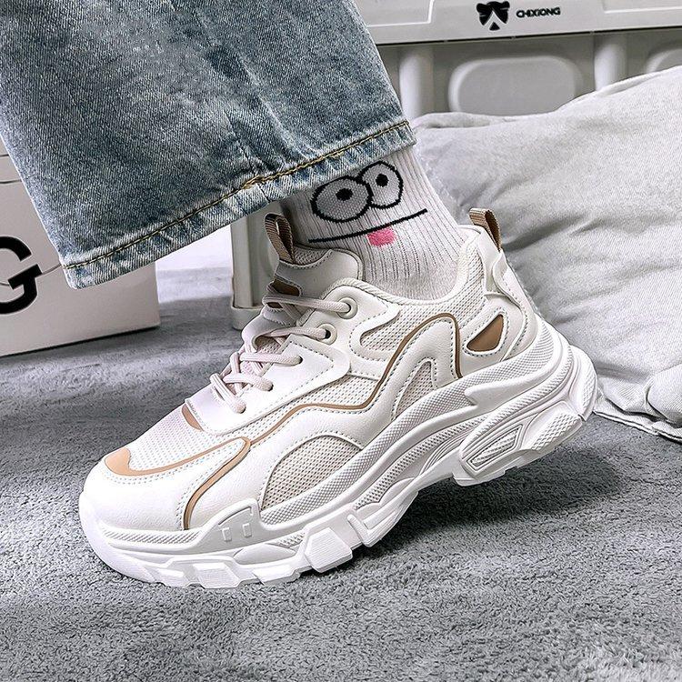 

Новые летние кроссовки на платформе, женские по цвету легкие женские повседневные спортивные туфли на шнуровке для папы 35