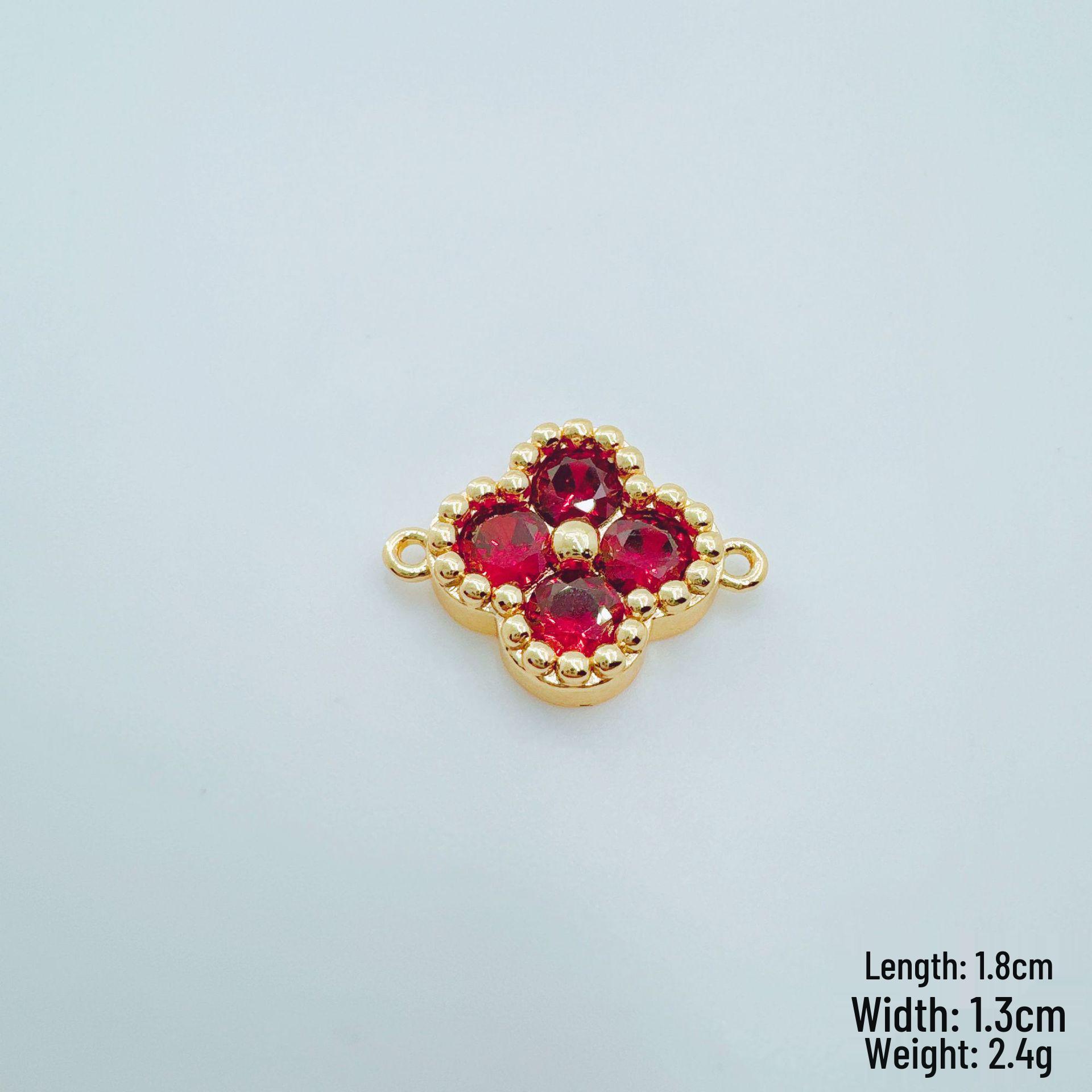 18K Gold Plated Four-Leaf Clover Bracelet with Colorful Cubic Zirconia