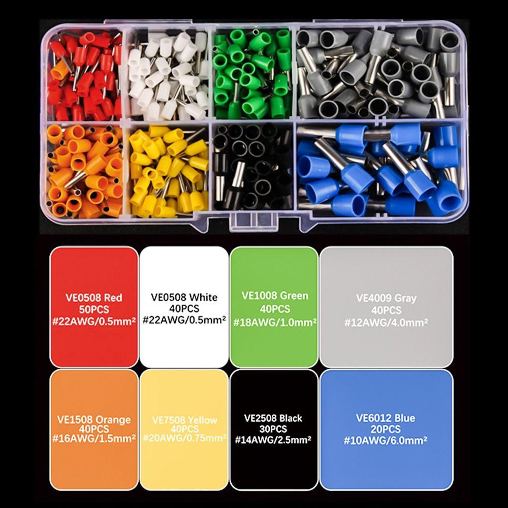 Wire Block Cord End Connector Crimp Terminals Insulated Terminator VE Tubular Tube Terminal