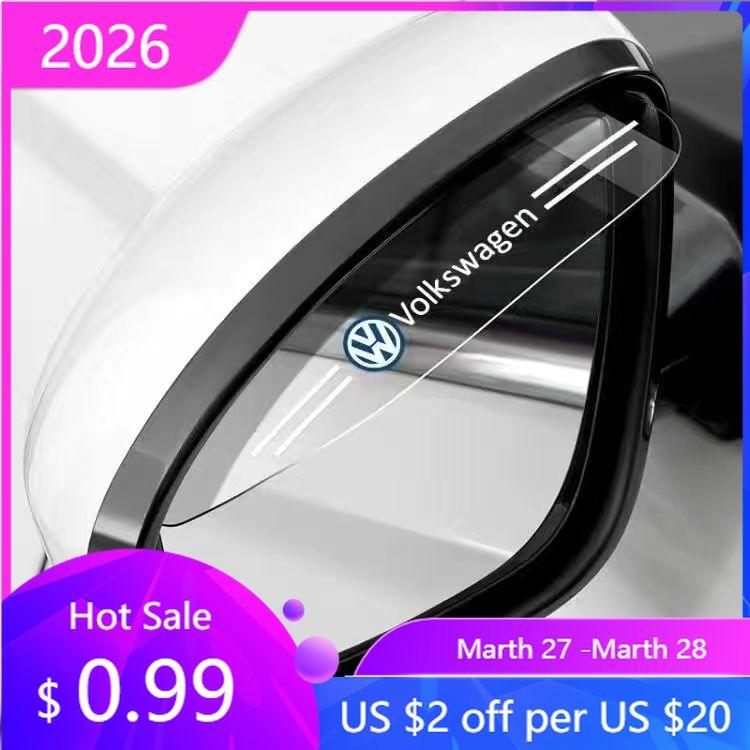 

VW GTI GOLF 2026 Hot For VW VOLKSWAGEN 2PCS PVC Car Side View Mirror rain-shield Visor Accessories For Volkswagen Golf Touareg B