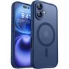Custodia Corazzata Magnetica Lussuosa Opaca Traslucida Antiurto Per iPhone 16 15 14 13 Pro Max Plus Per Cover di Ricarica Wireless Magsafe