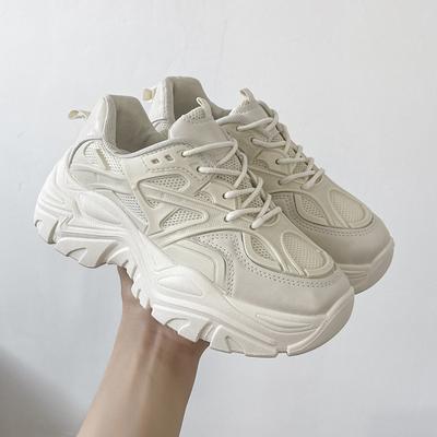 Casual Shoes  Autumn New Style Thick Sole Breathable Single Lining Sponge Cake Dad Shoes Sports Shoes Women's Shoes
