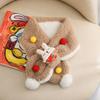 Cute Cartoon Rabbit Pompom Scarf Winter Warm Knitted Neck Warmer Women Men Unisex Fashionable Red Festive Accessory