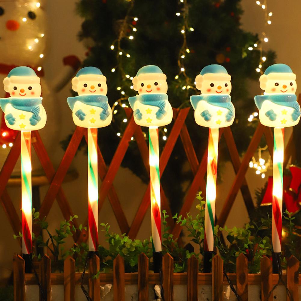 4PCS Christmas Solar Santa Claus Lights Snowman Pathway Lights Suitable For Yard Driveway Lawn Garden Xmas Tree Decoration