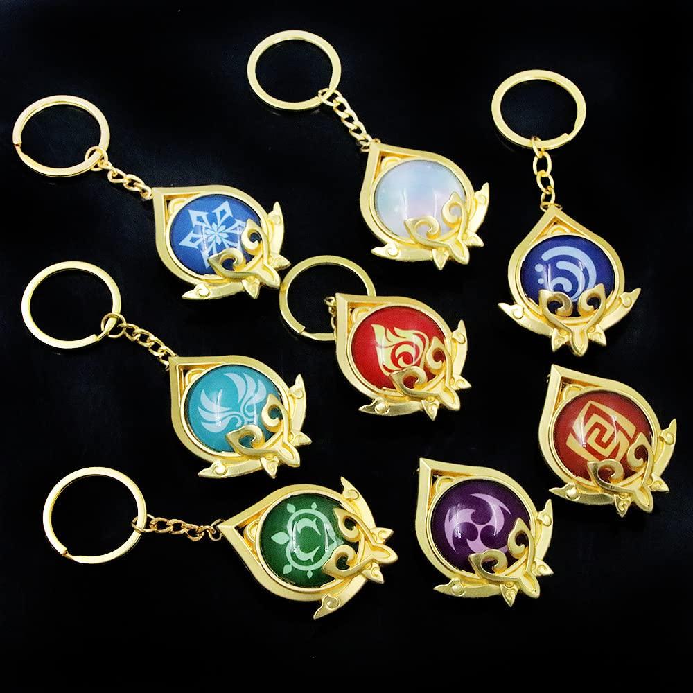 Smeru Elemental Eye of God Merchandise Keychain Pendant Small Pendant for Car Keys Bag Decoration Birthday Gift School Festival Anime Accessories