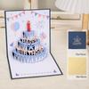 3D Stereo Birthday Card Color Birthday Cake Advanced Paper Carving Folding Blessing Card Birthday Gift Card