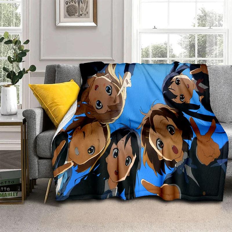 3D Kawaii Girls K-ON Cartoon Cute Lolita Blanket,Soft Throw Blanket for Home Bedroom Bed Sofa Picnic Travel Cover Blanket Kids