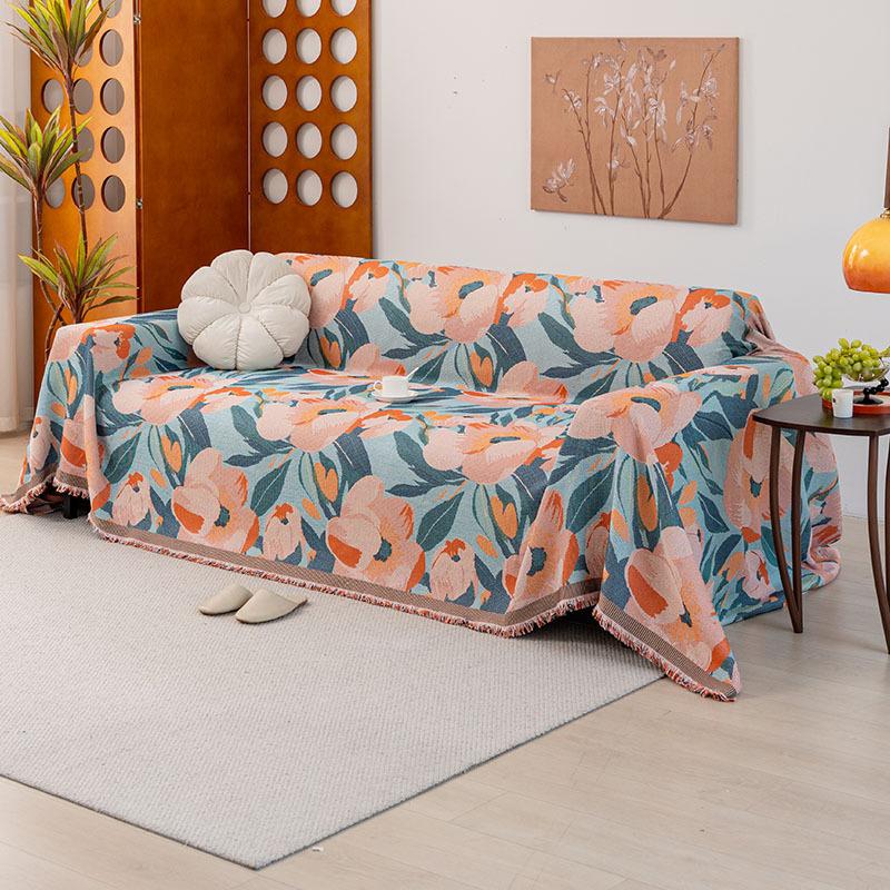 Funda Sofa Home Chenille Hawaii Flower Sofa Mat Throw Blankets  All-season Camping Picnic Cover Sofa Cover
