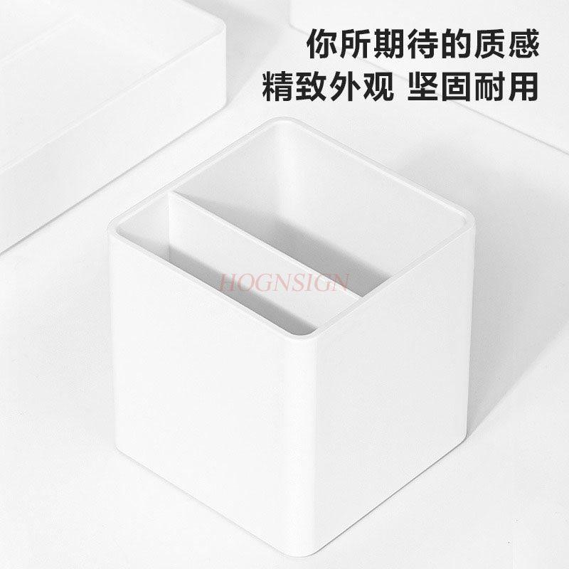 1pcs Multi Functional Pen Holder Storage Box, Square Simple Desktop Stationery Pen Holder, Multifunctional Office Use