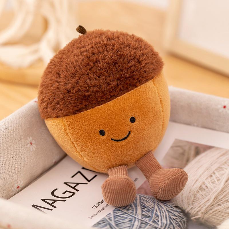 Chestnut & Tomato Plush Toy Set - Funny Big Orange, Good Persimmon, and Small Peanut Dolls