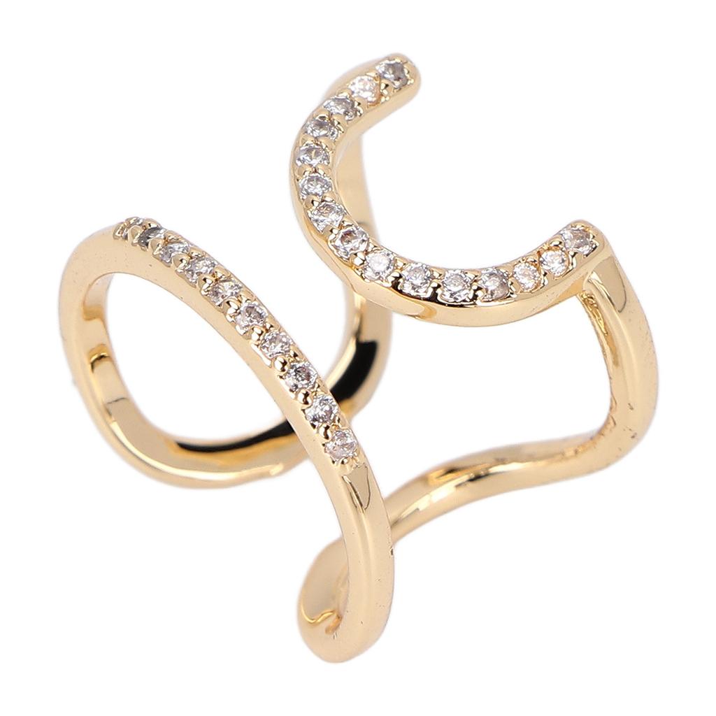 Women Finger Nail Ring Electroplated Copper Adjustable Size Fingernail Rings Nail Art DecorationGolden