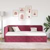 L Shaped Bed Frame Burgundy 100 X 200 Cm Velvet